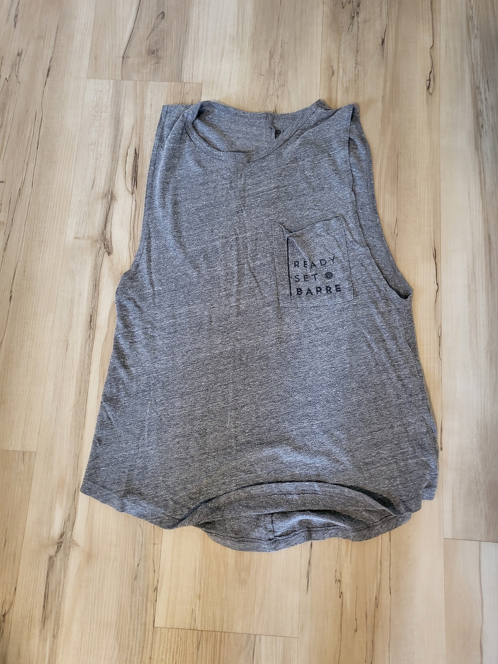 Pure Barre Gray Scoop Hem Pocket Tank